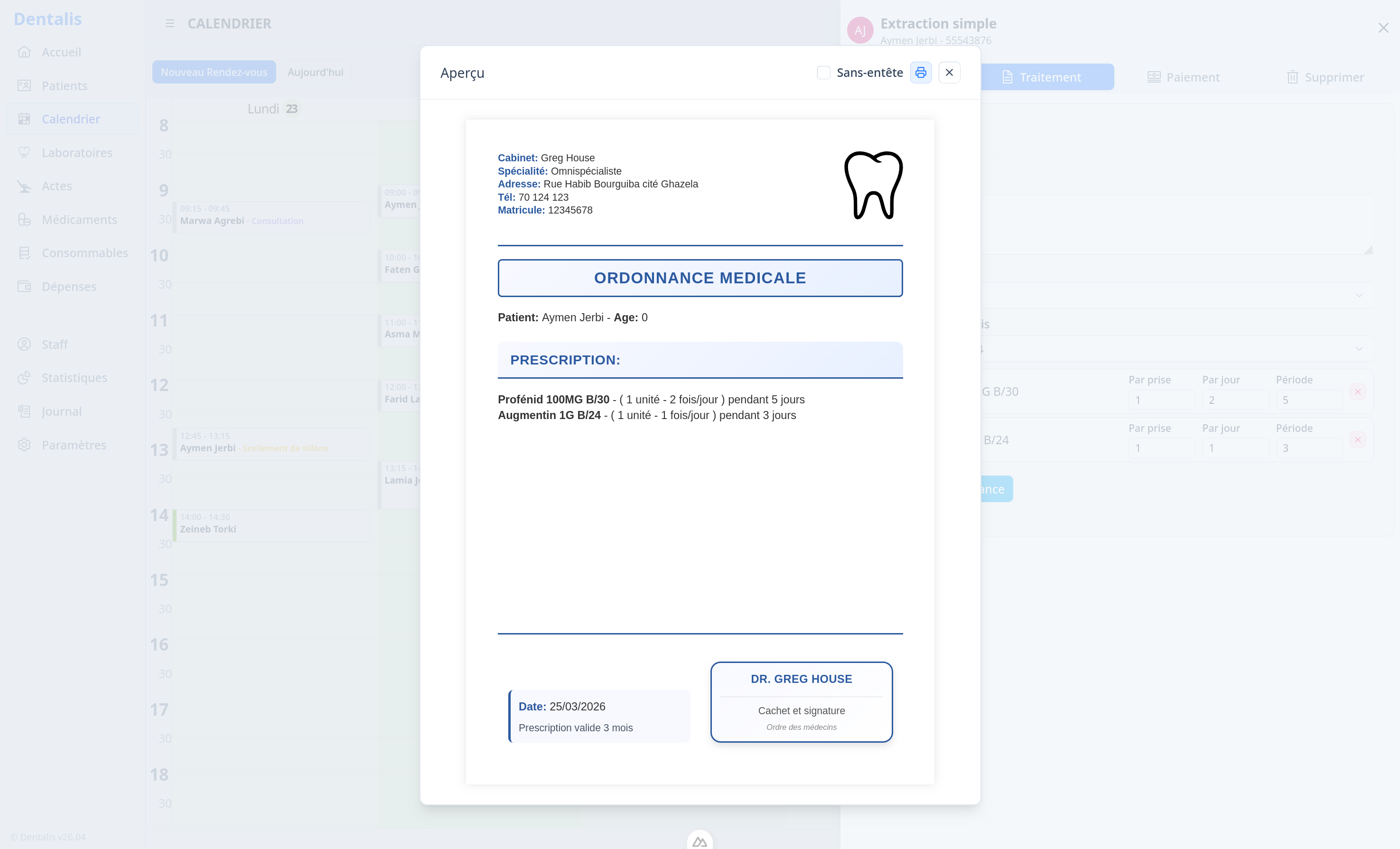 Générer des ordonnances